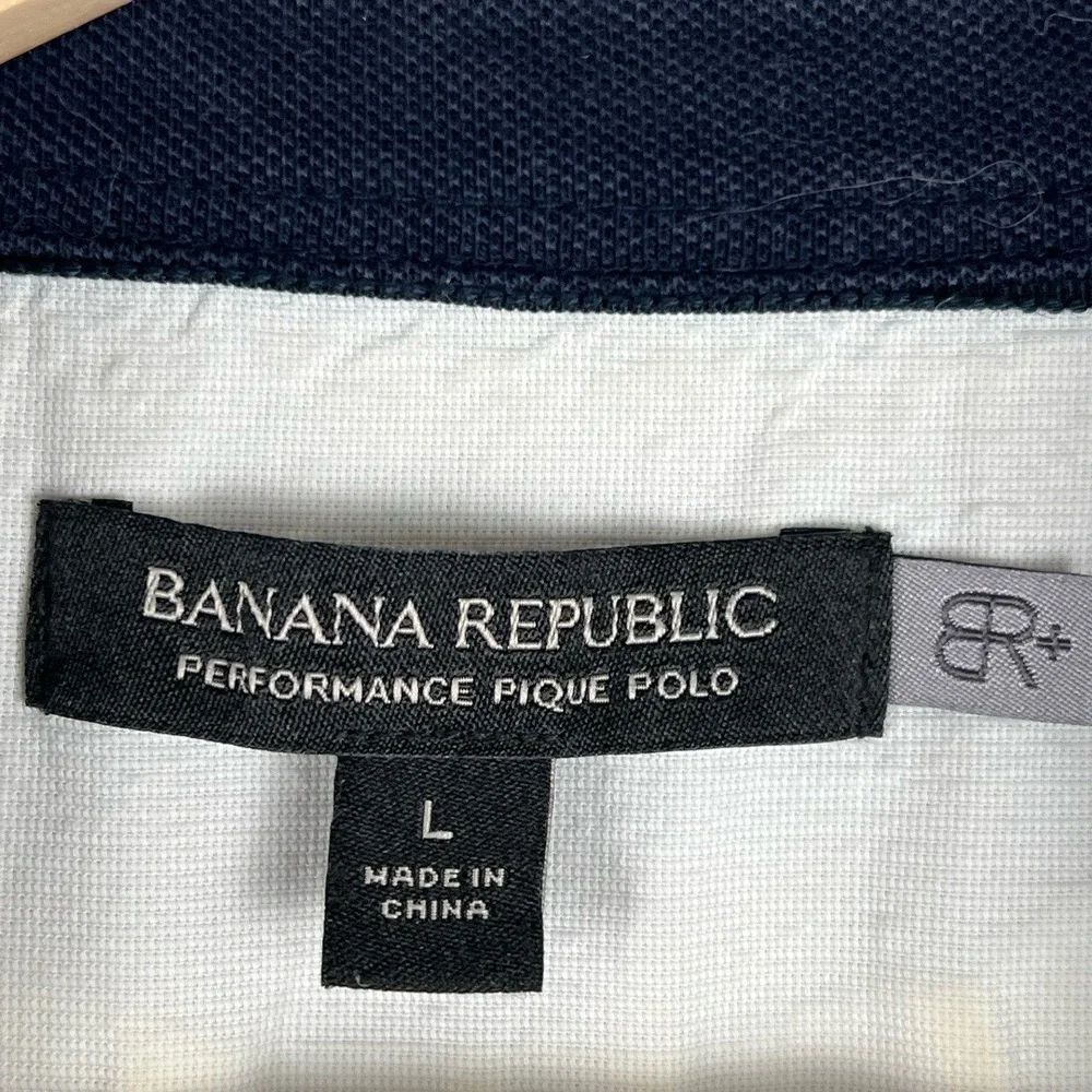 Banana Republic Mens Polo Large Grey Casual Front‎ Pocket Golf Outdoor Preppy